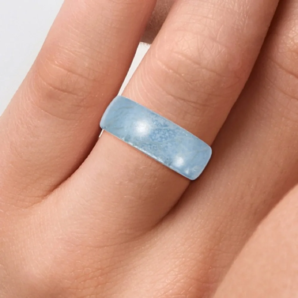 Blue Resin Band Ring